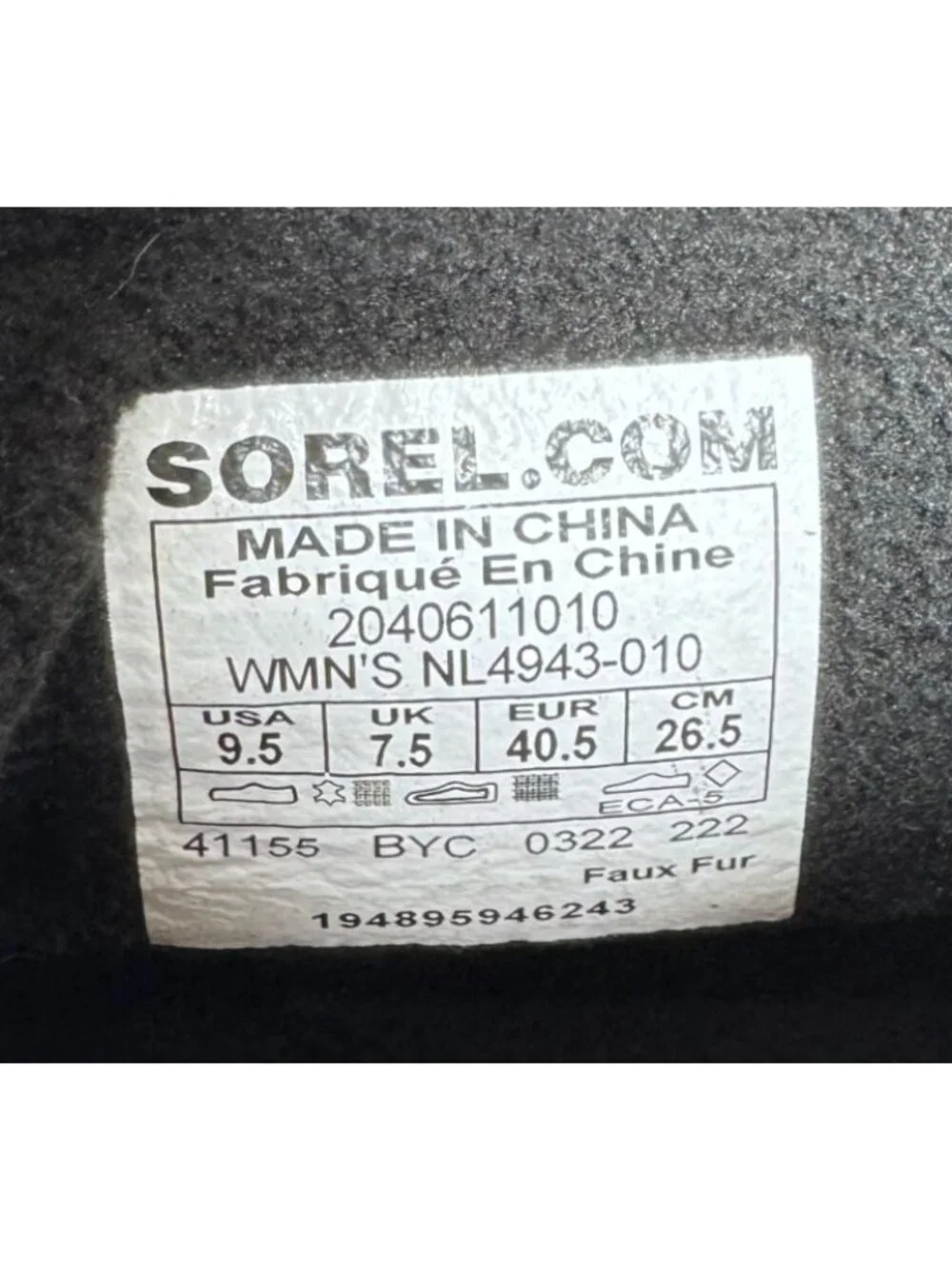 Sorel Out N About III Puffy Zip Waterproof Boots Black Women 9.5 NL4943 Outdoor